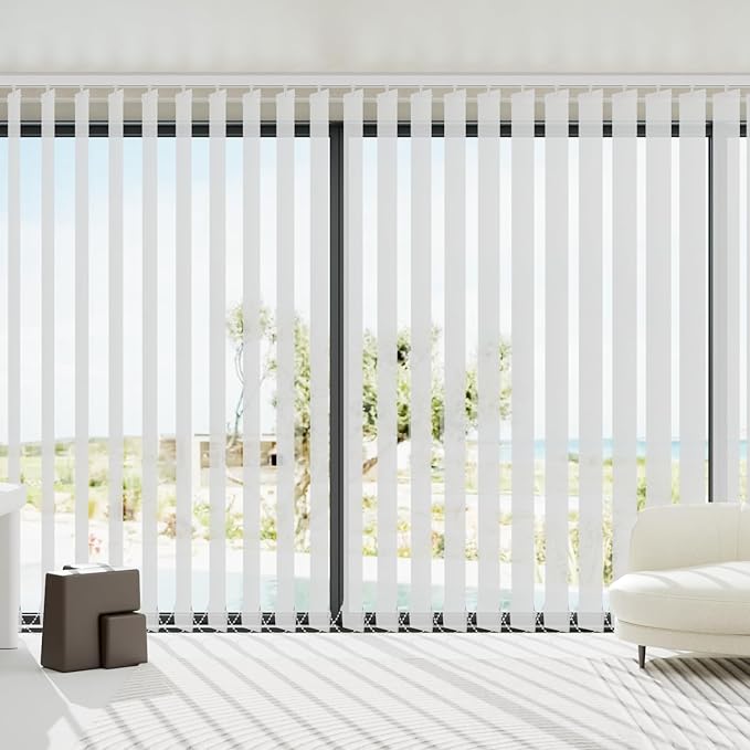 Blindify Motorized Vertical Blinds, Light Filtering Sliding Door Shades - Image 2