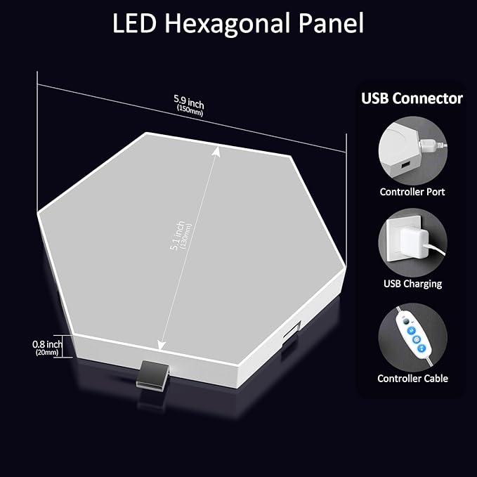 JIMIMORO Big Hexagon LED Light - Image 8