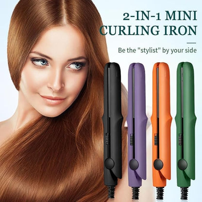 2 in 1 Mini Dual Purpose Curling Iron, 2026 New Portable Curling Wand & Flat - Image 4