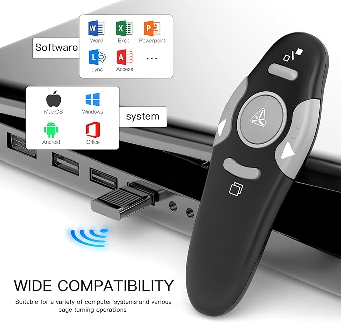 QUI Presentation Clicker Wireless Presenter Remote Clicker - Image 2