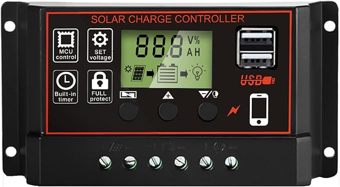 Solar Charge Controller, Solar Panel Charge Controller Intelligent Regulator by SAOOER
