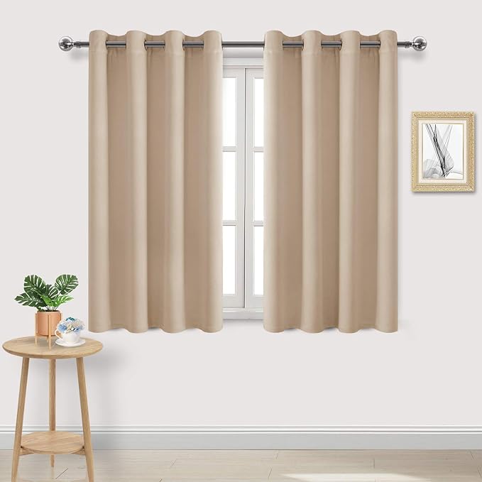 DWCN Beige Curtains for Bedroom, Thermal Room Darkening Curtains for Living Room by DWCN