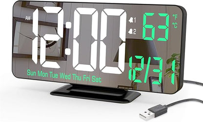 KOSUMOSU Desk Clock 6.7in Black Digital Alarm Clock by KOSUMOSUTECHNOLOGY