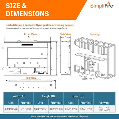 SimpliFire Inception 36-Inch Electric Fireplace - Image 7