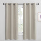 NICETOWN Kitchen Curtains for Decoration, Thermal Insulated Grommet Room Darkening Draperies/Panels for Laundry (Natural, 2 Panels, W42 x L68 inches)