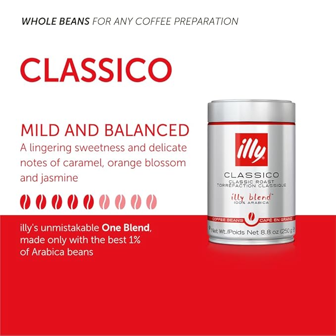 illy Whole Bean Coffee, Classico Medium Roast, 100% Arabica, Premium Italian - Image 3