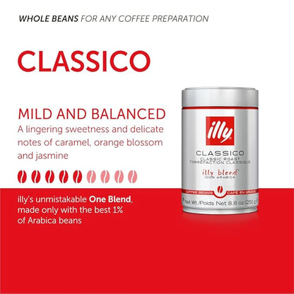 illy Whole Bean Coffee, Classico Medium Roast, 100% Arabica, Premium Italian - Image 3