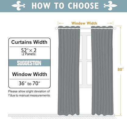 ChrisDowa Blackout Curtains 80 Inches Long 2 Panels Set - Image 5