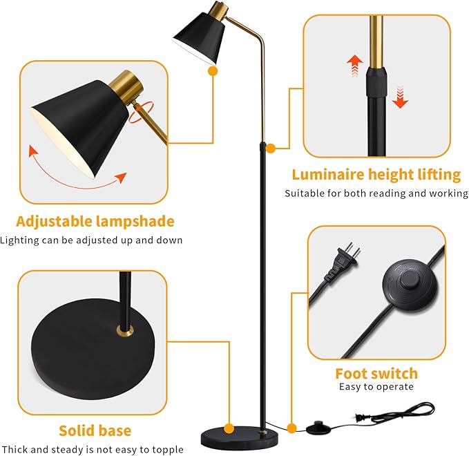Dimmable Black Vintage Floor Lamps - Image 8