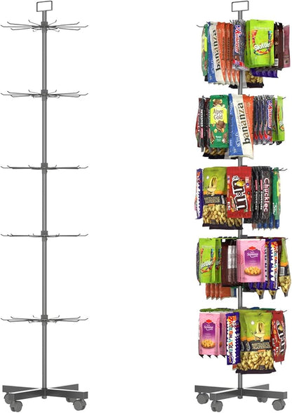 YEOOE Retail Display Racks 5 Tier Spinning Display Stand, Movable Shop Spinner by YEOOE