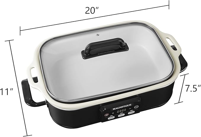 Magnifique 4 Quart Casserole Digital Slow Cooker, Premium Ceramic Bakeware - Image 7