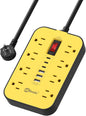 Power Strip with USB, Surge Protector Flat Plug with 8 Widely Spaced Outlets by okleeic