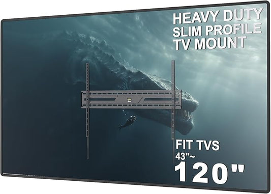 WALI Heavy Duty TV Wall Mount for 43-120 Inch Flat Curved TVs up to 165 lbs by WALI