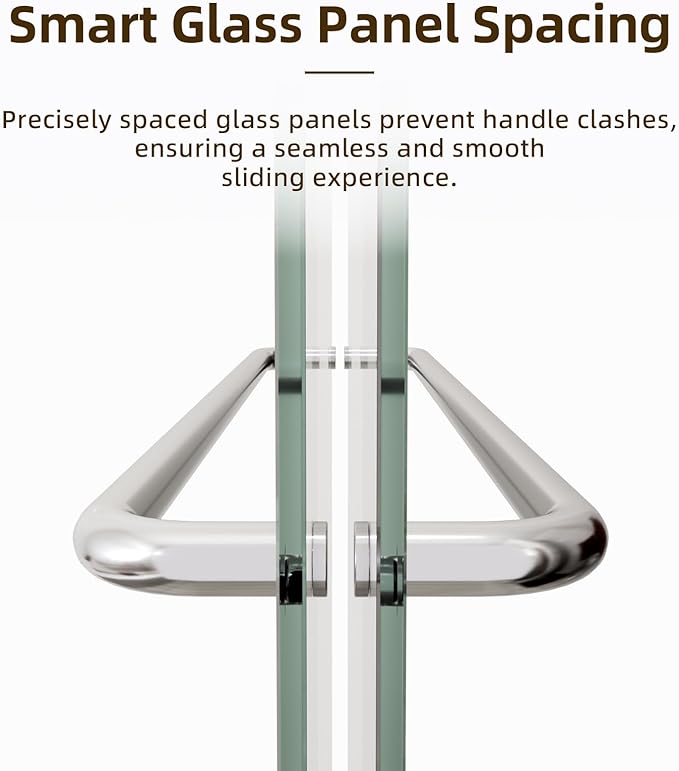 Sliding Shower Door, Royal Guard 56-60" W x 70" H Semi-Frameless Double Sliding - Image 3