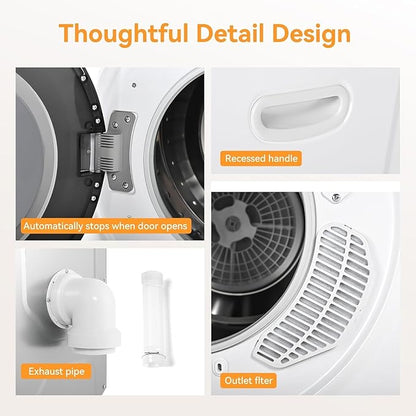 3.5 Cu.Ft. Clothes Dryer, 1500W Portable Dryer, 26.4 LBS Drying Machine - Image 5