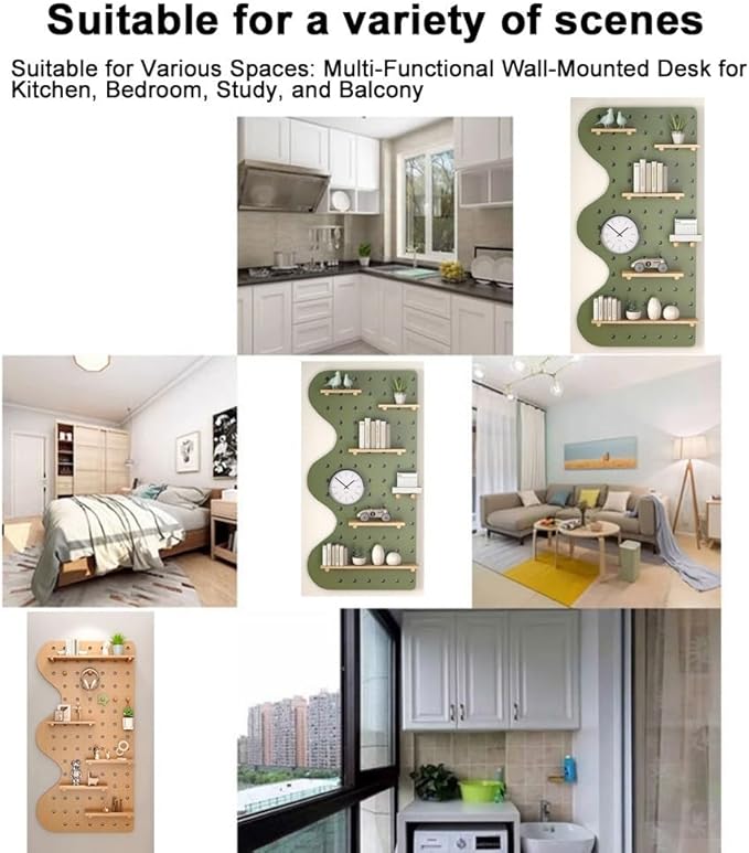White Wooden Wall Organizer for Home & Office, Versatile Hanging Display Panel - Image 3