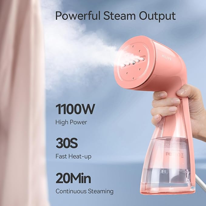 HiLIFE Steamer for Clothes, 1100W Clothes Steamer, Fast Wrinkle Removal - Image 2