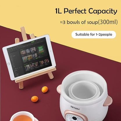 Electric Stew Pot, Ceramic Soup Porridge Cooker, Slow Cookers - Image 3