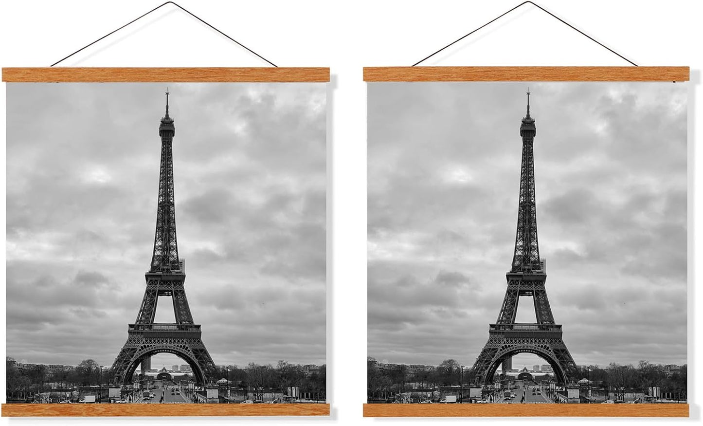 FALAMON 2 Pack Magnetic Poster Hanger Frame, 12x16 12x18 12x24 Teak Wood Magnet Poster Frame for Hanging Posters, Prints, Photos, Pictures, Maps, Scrolls, and Canvas Artwork