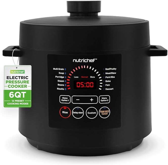 NutriChef Electric Pressure Cooker 6 Quart Capacity | 9 Function Digital by NutriChef%E2%84%A2Kitchen