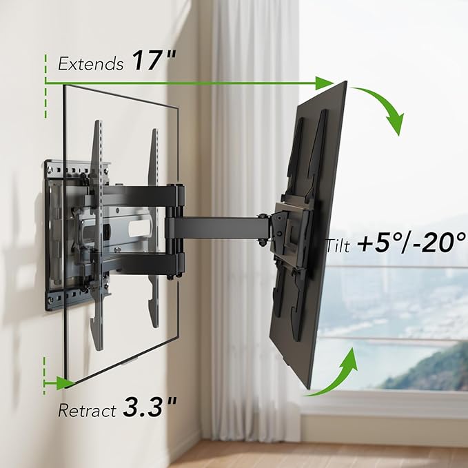 AX WABER TV Wall Mount Bracket for 32-65 Inch TV Full Motion Dual Articulating - Image 5