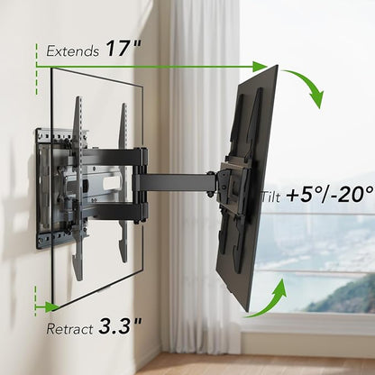 AX WABER TV Wall Mount Bracket for 32-65 Inch TV Full Motion Dual Articulating - Image 5