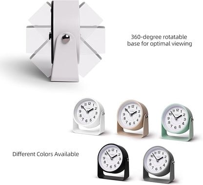 TIMESS Analog Alarm Clock, Silent Non-Ticking Quartz Movement, Battery-Operated - Image 4