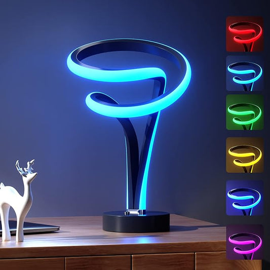 airnasa Modern Spiral RGB Table Lamp, 7 Colors 10 Light Modes LED, Touch by AIRNASA