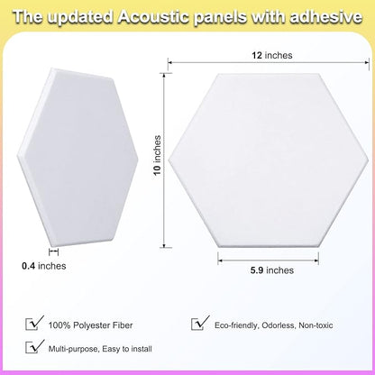 18 Pack Self-adhesive Acoustic Panels Soundproof Wall Panels 12"X10"X 0.4" - Image 4
