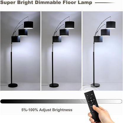Fansdrick Floor lamp with Remote, 3 Light Arc Floor Lamps - Image 6
