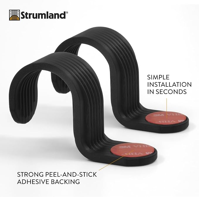 Strumland Music Cable Organizer Set – Peel-and-Stick Guitar Cable Holder & - Image 3