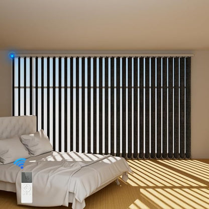 Blindify Motorized Vertical Blinds, 3-Layer Dark Grey by BlindifyOffical