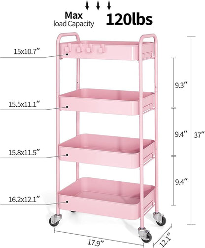TOOLF 4-Tier Metal Rolling Cart - Image 2