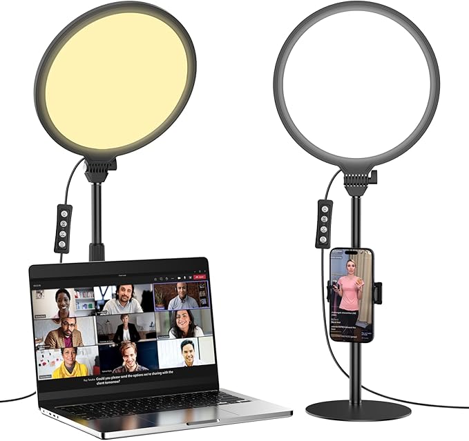 Anautin 10.5in LED Desk Ring Light, Video Conference Lighting by Anautin