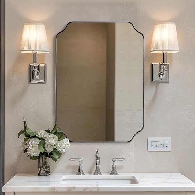 ANDY STAR Chrome Bathroom Mirror, 22x30 Inch Polished Chrome Rectangle Mirror by ANDYSTAR