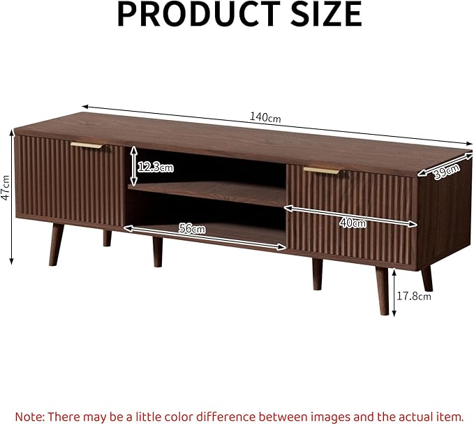 YLGJ&TIDY Modern Wood TV Stand Up to 60'', Universal Entertainment Center - Image 3
