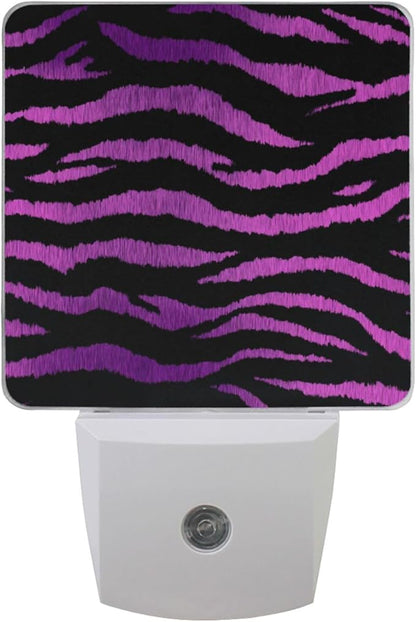 Pigsaly Led Night Light Black Magenta Purple Tiger Stripe Night Light Plug in by Pigsaly
