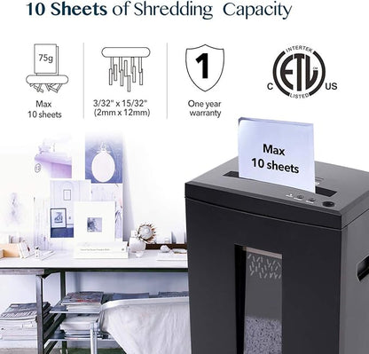 WOLVERINE 10-Sheet Super Micro Cut High Security Level P-5 Heavy Duty - Image 2