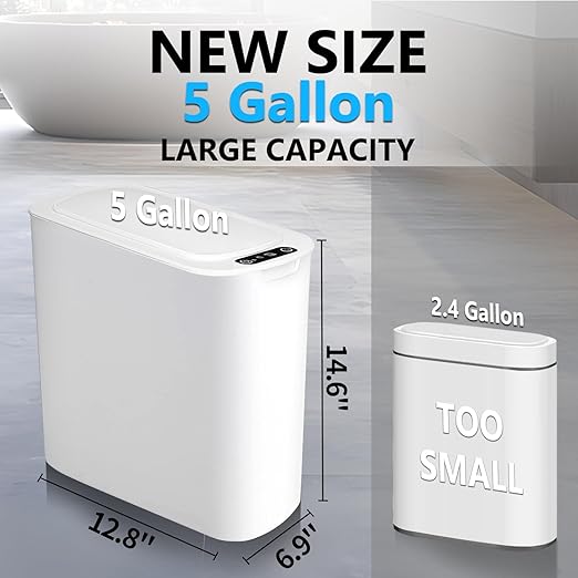 TIPGO 5 Gallon Motion Senor Bathroom Trash Can - Image 3