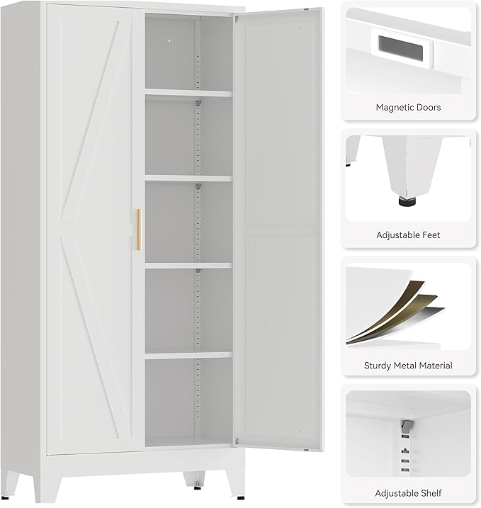 71" Tall Pantry Cabinet, Kitchen Pantry Storage Cabinets - Image 4
