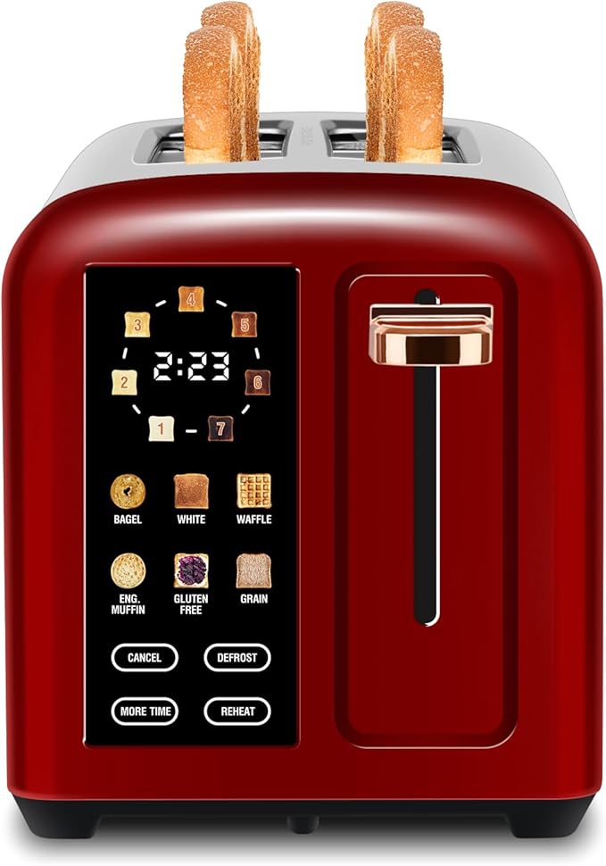 SEEDEEM Toaster 2 Slice with Touch Screen, Faster Heating Speed, 7 Shade Setting by SEEDEEM