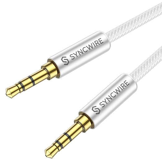 SYNCWIRE 3.5mm Nylon Braided Aux Cable, Audio Auxiliary Input Adapter Male to by SYNCWIRE