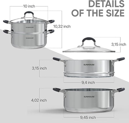 SUNHOUSE - 4.6 Quart Steamer Pots - Image 7