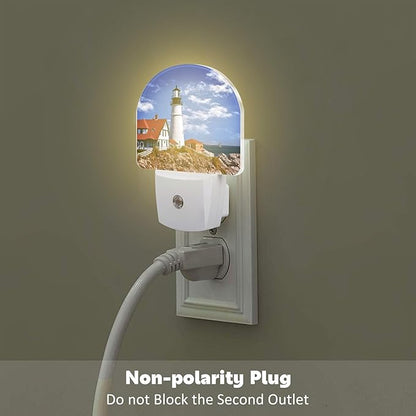 sndheke Beautiful White Lighthouse Night Light Plug into Wall, Ocean Seaside - Image 4