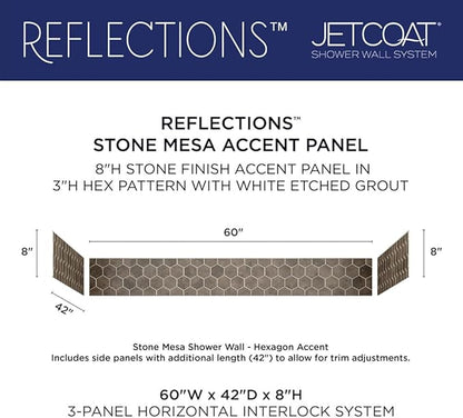 Miseno MSW-603696RFL Readyset 60" X 36" X 96" Fifteen Panel Alcove Shower Wall - Image 7