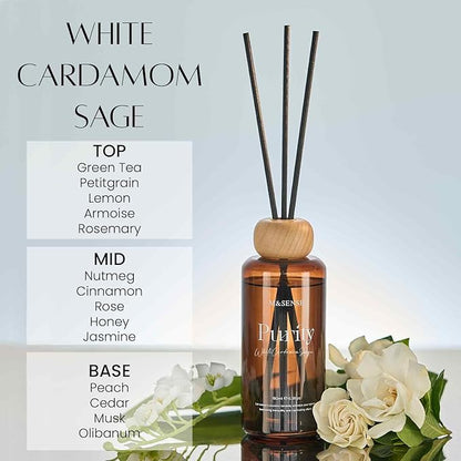 M&SENSE White Cardamom Sage Reed Diffuser: 6.3 fl oz Non-Toxic Aroma Set - Image 2