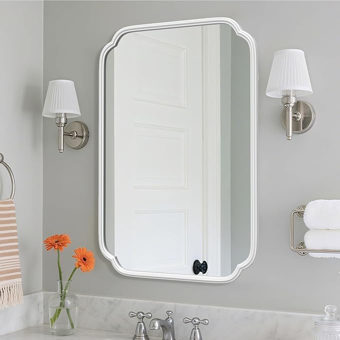 White Bathroom Mirror for Wall 20×30 Inch by FerytangeHome