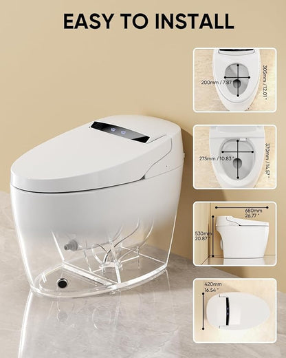 Smart Toilet with Warm Water Sprayer and Dryer, One Piece Bidet Toilet with - Image 8