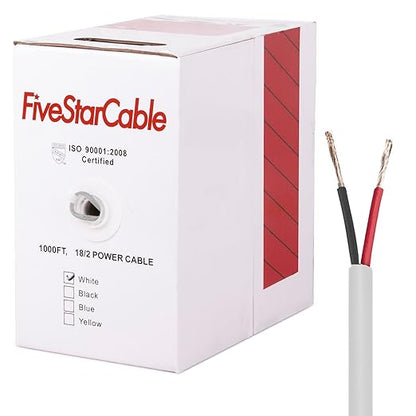 FiveStarCable 18-2 Gauge Low Voltage Stranded Cable Wire - 1000 ft by BulkCables%E2%80%93SaveonRG6Cat6ElectricalWiresandMore