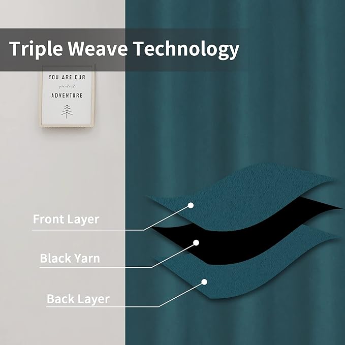Easy-Going Blackout Curtains for Bedroom, Solid Thermal Insulated Grommet and - Image 3